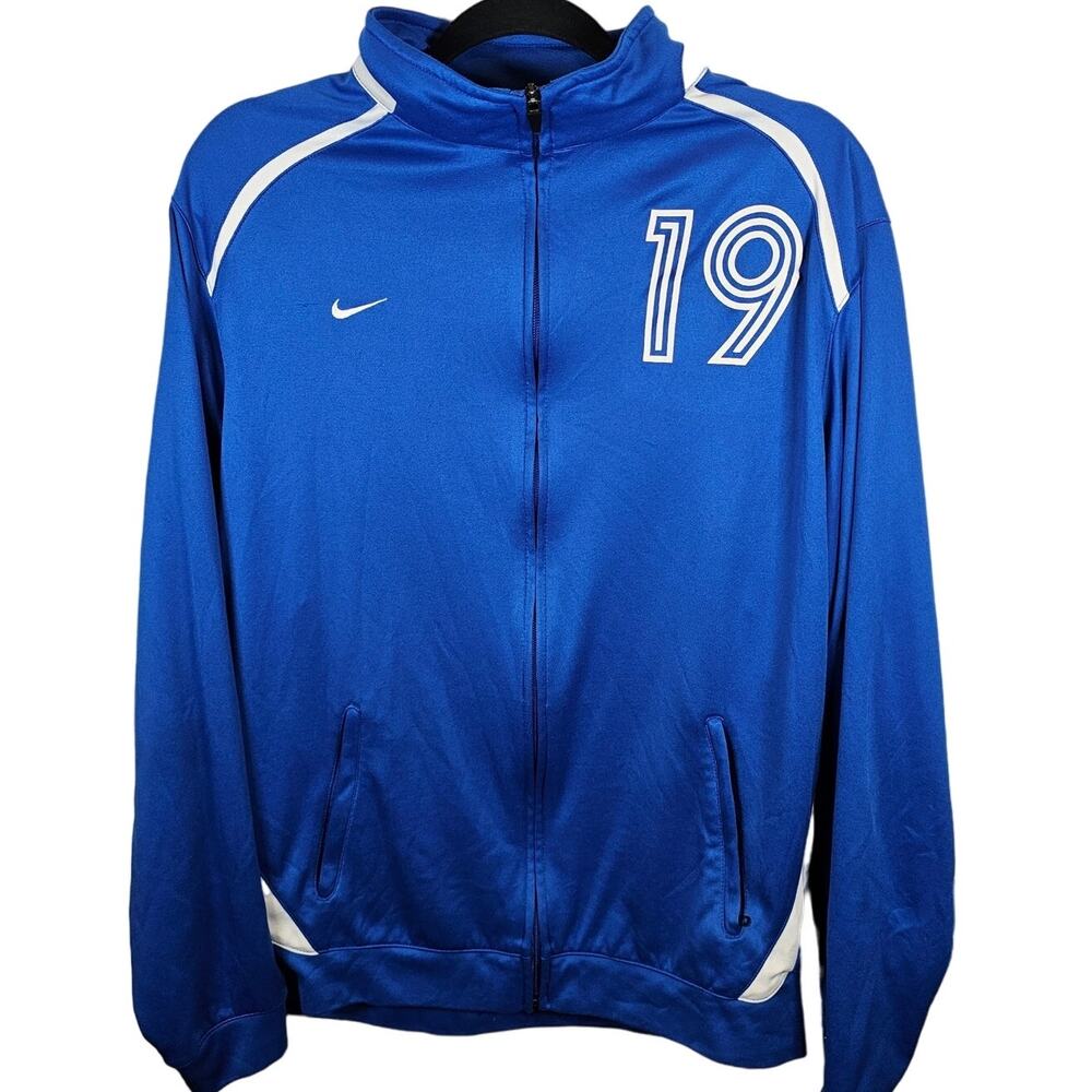 Vintage Authentic NIKE Team Juventus 19 Fit Dry Track Jacket Full Zip Blue Large